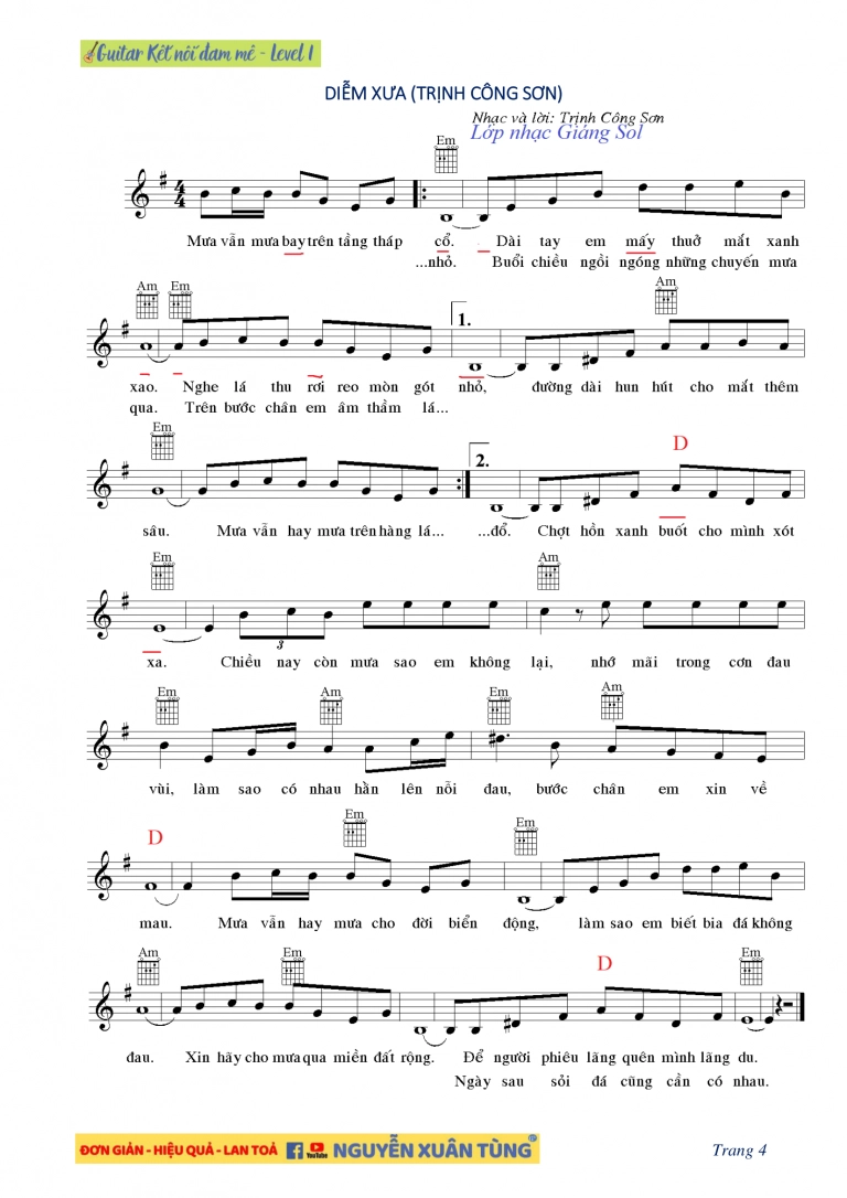 cách đọc nốt nhạc guitar