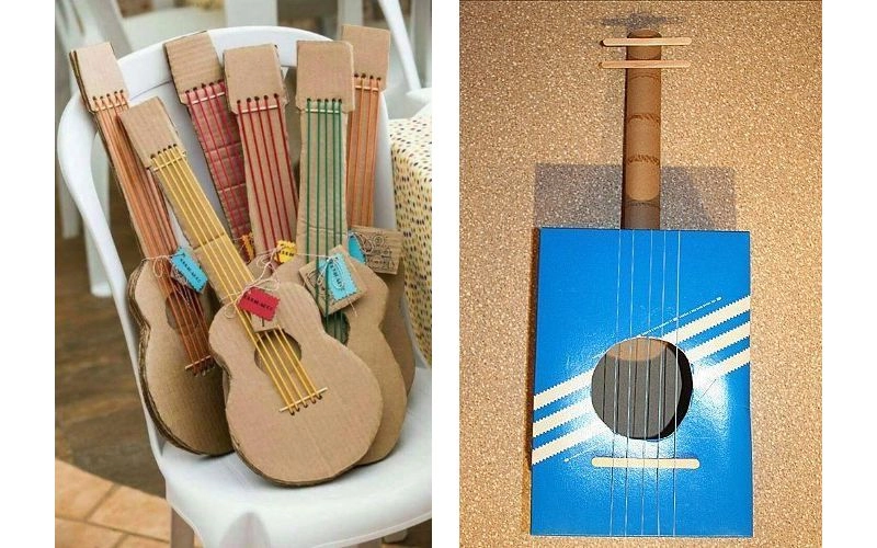 cách làm đàn guitar bằng bìa cứng